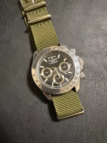 TECHNOS 크로노그래프 블랙 손목시계