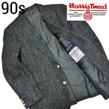 90s KEY WEST 해리스 트위드 테일러드 자켓 AB7 그레이