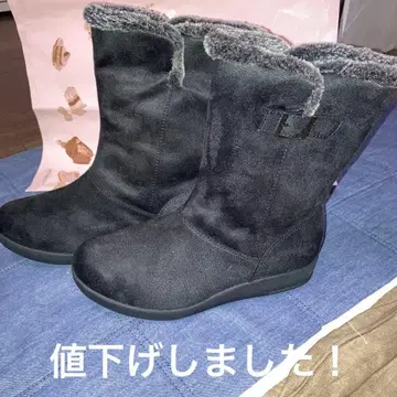 moonSTAR 블랙 어그 부츠 퍼 포함 23.5cm