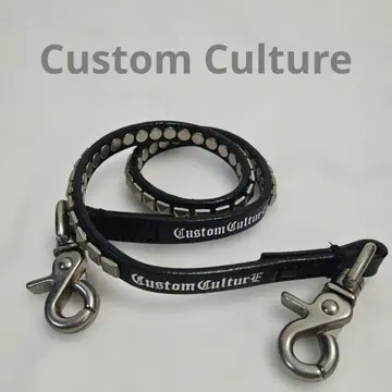 커스텀 컬처 블랙 가죽 월렛 체인