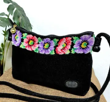 [새상품급] FEILER 페이러 숄더백/미니백 꽃무늬 블랙