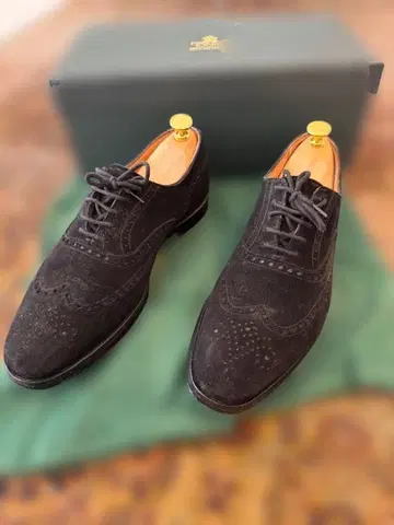 크로켓앤존스 MERCER 블랙 스웨이드 윙팁 UK5 1/2