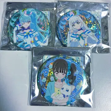 프리큐어 홀로그램 캔뱃지 큐어냐미 큐어릴리안 블루주라