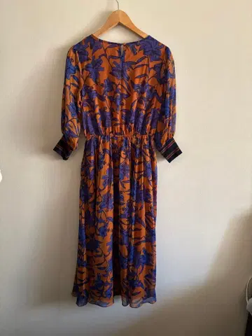 ear 플라워 프린트 롱 원피스 F