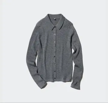 유니클로 메리노 리브 폴로 가디건