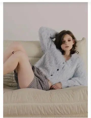 thetoe Eltz Shaggy Cardigan 라이트 블루