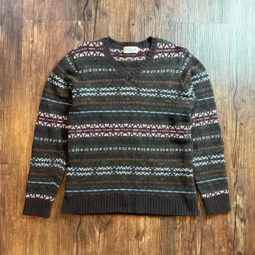 [ 구제 의류 ] FREAK'S STORE 페어아일 패턴 V넥 울 스웨터