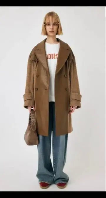 MOUSSY LEATHER COMBI MIDI 코트
