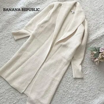 바나나리퍼블릭 아이보리 리브 긴팔 니트 가디건 M