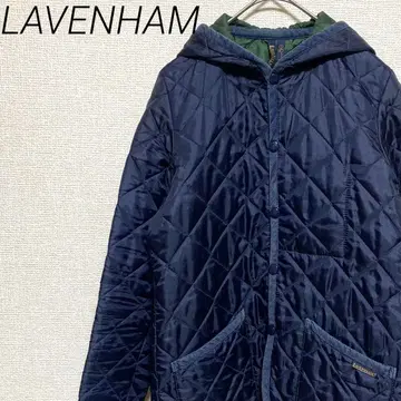 LAVENHAM 퀼팅 자켓 후드 부착 포켓 부착 심플