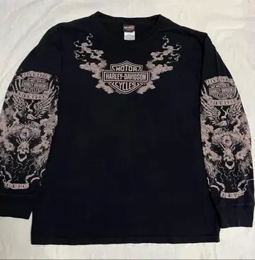 USA제 할리데이비슨 스컬 타투 롱T XL