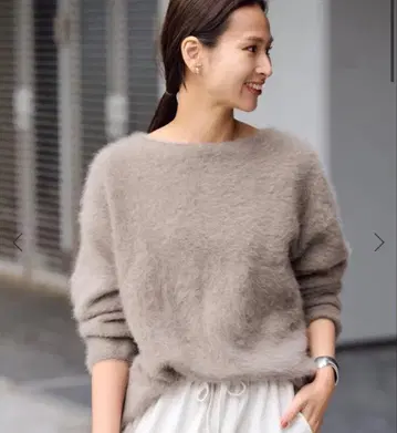 FOX/CASHMERE 보트넥 풀오버 브라운D