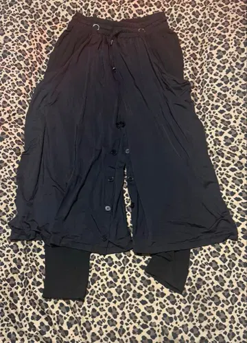 CIVARIZE/시버라이즈 서스펜더 부착 스커트 레이어드 와이드 팬츠