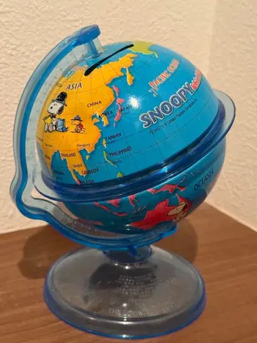 스누피 레트로 저금통 지구본
