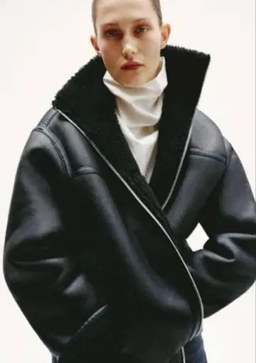 ZARA 더블 페이스 코트 ZW COLLECTION XS 블랙