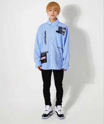 [ Agem9 ] 오버 사이즈 셔츠 K-스타일