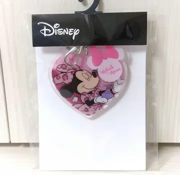 Disney 미니 마우스 하트형 키링 레오파드 무늬