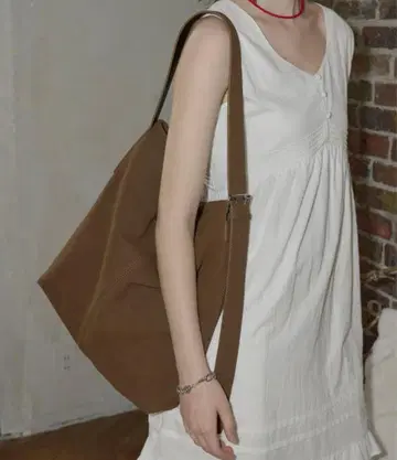 GIUNON 2way 스웨이드 숄더백 지우논 브라운