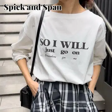 스픽 앤 스팬 보트넥 실켓 로고 롱 티셔츠