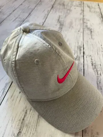 나이키 그레이 캡 핑크 로고