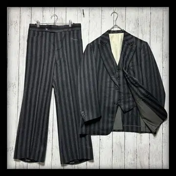 [ 빈티지 쓰리피스 수트 셋업 ] 스트라이프 영국 원단 M