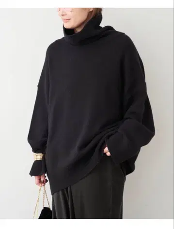 Deuxieme Classe 라이트 터틀넥 니트 블랙