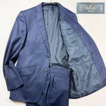 [ 이탈리아 원단 ] 온리 레다 셋업 수트 네이비 스트라이프