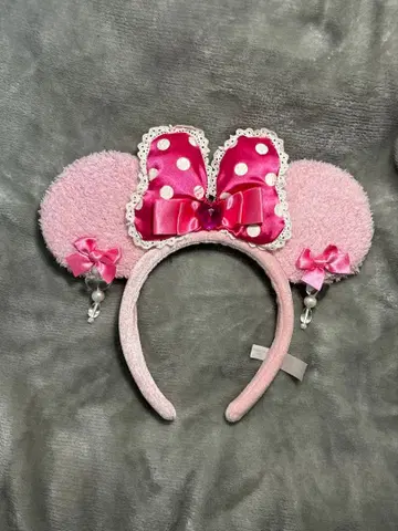 미니 머리띠 핑크 귀찌