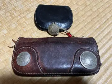 빈티지 레드문 장지갑 코인 케이스