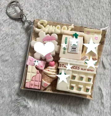 가챠 파우치 [ 카페 아이보리 x 약간 핑크 계열 ]