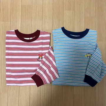 [ 새상품급 ] 라이트 맨투맨 보더 T 파워퍼프걸 블루 L 사이즈 세트