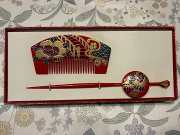 빗 헤어콤 세트 일본 의류 후리소데 성인식 결혼식