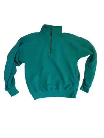 터콰이즈 하프 지퍼 맨투맨