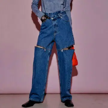 MAISONSPECIAL 사이드 슬래시 데님 size34