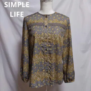 SIMPLE LIFE 꽃무늬 레이스 긴팔 블라우스 셔츠