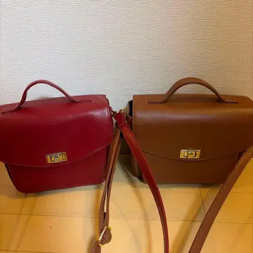 BROWNY 숄더백 빨간색 브라운 2세트