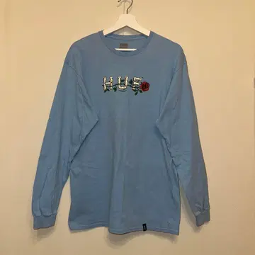 HUF 라이트 블루 긴팔 T셔츠