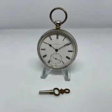 앤티크 은 실버 회중시계 Tobias Duplex 무브먼트