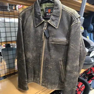 R.B.C. 천연 가죽 싱글 라이더 자켓