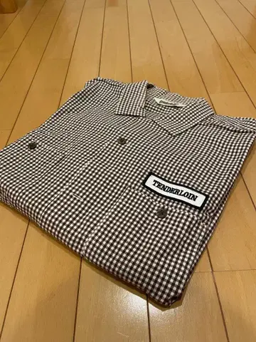 초기 TENDERLOIN 텐더 로인 깅엄 체크 셔츠 브라운 x 화이트 L