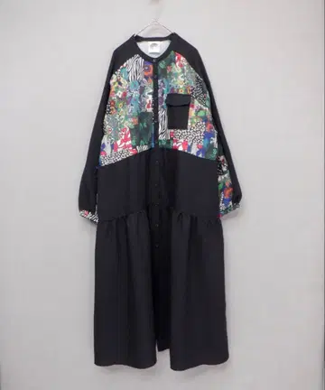 스칼라 153679: 올 패턴 와셔 티어드 셔츠 원피스