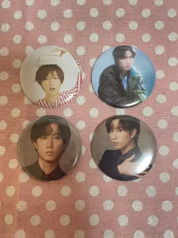 아베 료헤이 캔 배지 4점