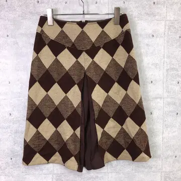 레트로 사이키 바비 갸루 EGOIST 구제 의류 다이아 무늬 니트 스커트