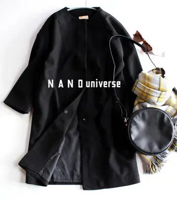 새상품 나노 유니버스 경량 노카라 히요쿠 코쿤 롱 코트 블랙
