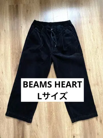 빔즈 BEAMS / 코듀로이 크롭 팬츠 블랙 L 사이즈