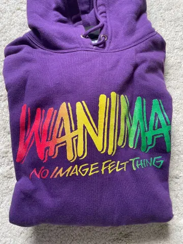 WANIMA 후드 부착 맨투맨 퍼플