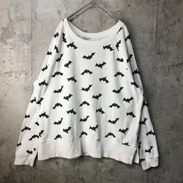 B1555 구제 의류 맨투맨 트레이닝복 래글런 화이트 블랙 90s Y2K