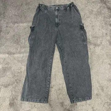 그레이 카고 팬츠 허리밴딩