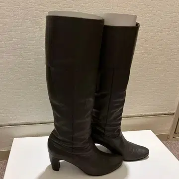 다크 브라운 가죽 롱 부츠 카타기리 치아키