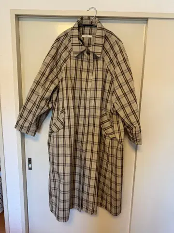 Ungrid 스텐칼라 체크 롱 코트 정가 17,600엔